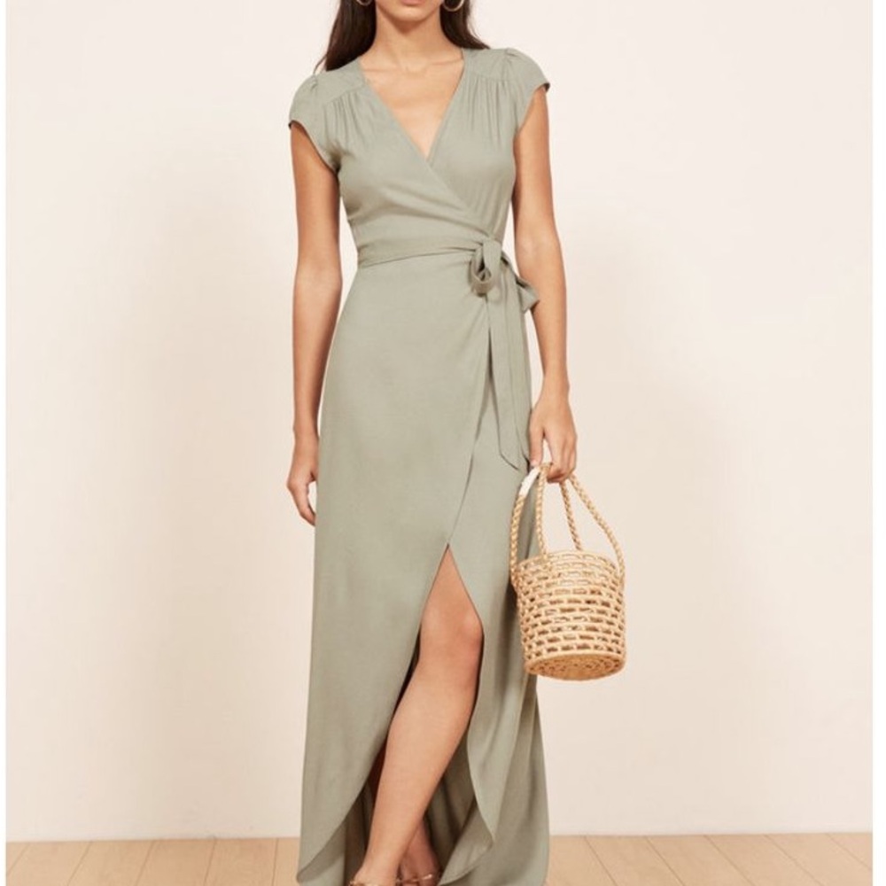 Reformation Sage Green Dress